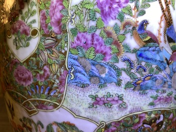 A large Chinese Canton famille rose vase, 19th C.